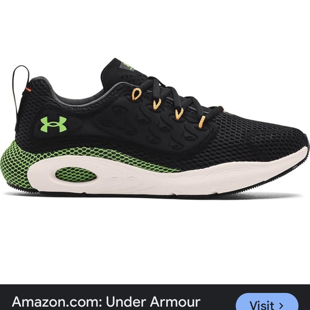Under Armour HOVR Revenant Black and Lime Green Sneakers